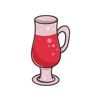 Glass mug with mulled wine vector