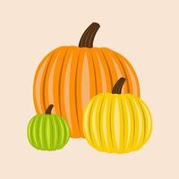 colorida ilustración de vector de calabaza de otoño para diseño gráfico y elemento decorativo