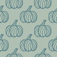 Decorated pumpkins silhouette seamless pattern vector