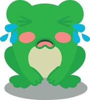 Cute frog crying on white background. Vector illustration. Design element for banner menu poster posters