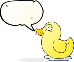 freehand drawn speech bubble cartoon rubber duck vector