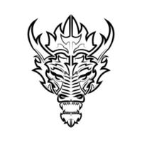 Line art vector of A dragon head. Can be used to make a logo Or decorative items
