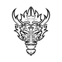 Line art vector of A dragon head. Can be used to make a logo Or decorative items