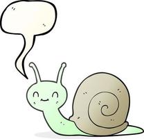 freehand drawn speech bubble cartoon cute snail vector