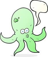 freehand drawn speech bubble cartoon octopus vector