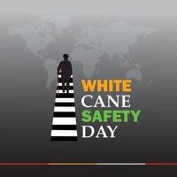 día de la seguridad del bastón blanco. 15 de octubre concepto del día internacional del bastón blanco. ilustración vectorial vector