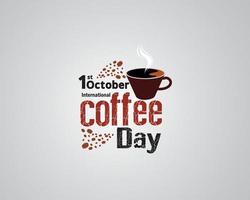 international coffee day Concept. October 1. Suitable for greeting card, poster and banner background. Vector Illustration.