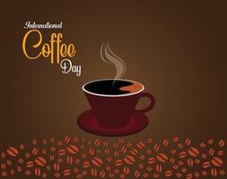 international coffee day Concept. October 1. Suitable for greeting card, poster and banner background. Vector Illustration.