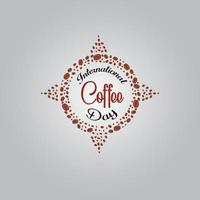 International coffee day. October 1. national Coffee Day with hand lettering. Suitable for greeting card, poster and banner. Vector illustration.