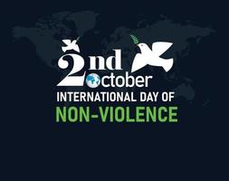 día internacional de la no violencia. 2 de octubre. La violencia mata el diseño de letras. ilustración vectorial vector