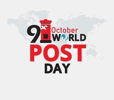 World post day concept. October 9 Template for background, banner, card, poster. vector illustration.