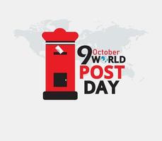 concepto del día mundial del correo. plantilla del 9 de octubre para fondo, pancarta, tarjeta, afiche. ilustración vectorial vector