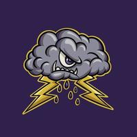 Drak Cloud Rain Cartoon vector