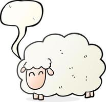 freehand drawn speech bubble cartoon sheep vector