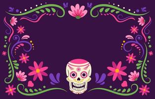 Dia De Los Muertos Background with Skull Concept vector