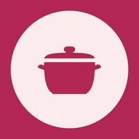 closed cooking pot icon bold glyph with round background for social media highlight vector