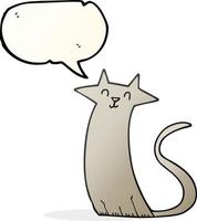 freehand drawn speech bubble cartoon cat vector