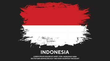 vector de diseño de bandera colorida de textura grunge de indonesia