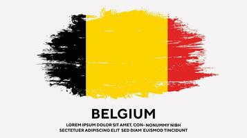 Grunge texture Belgium colorful flag design vector