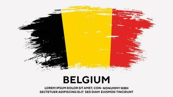 Wavy style Belgium grunge texture flag design vector