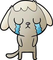 cute cartoon dog crying vector