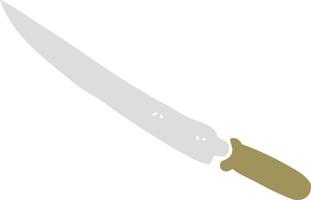 flat color illustration of kitchen knife vector