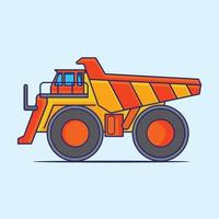 Flat design Tractor, excavator collection vehicle cartoon. building transportation isolated vector