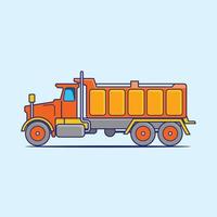 Flat design Tractor, excavator collection vehicle cartoon. building transportation isolated vector