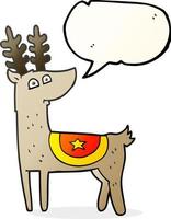 freehand drawn speech bubble cartoon reindeer vector