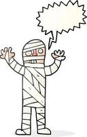 freehand drawn speech bubble cartoon bandaged mummy vector