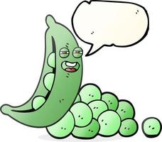 freehand drawn speech bubble cartoon peas in pod vector