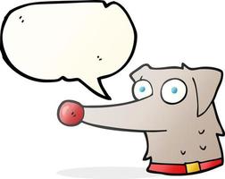 freehand drawn speech bubble cartoon dog with collar vector