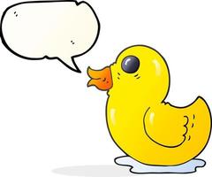 freehand drawn speech bubble cartoon rubber duck vector