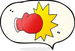 freehand drawn speech bubble cartoon boxing glove vector