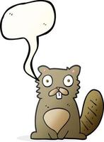 freehand drawn speech bubble cartoon beaver vector