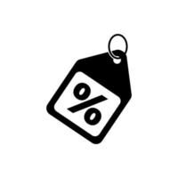 black and white discount label icon on isolated background vector