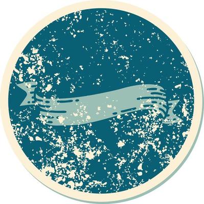 iconic distressed sticker tattoo style image of a banner