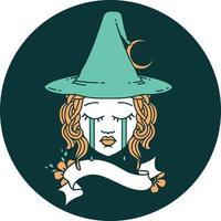 icon of human witch character face vector