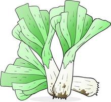 freehand drawn cartoon leeks vector