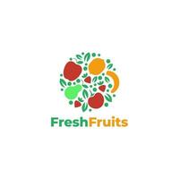 fresh fruits logo vector design template