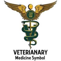 Veterinary Rod of Asclepius Caduceus Symbol vector