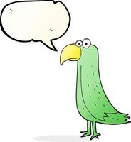 freehand drawn speech bubble cartoon parrot vector