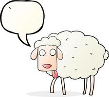 freehand drawn speech bubble cartoon sheep vector