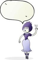 freehand drawn speech bubble cartoon vampire girl vector