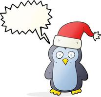 freehand drawn speech bubble cartoon penguin vector