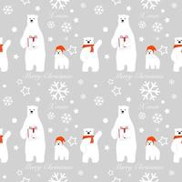 Christmas and New Year Gift Wrapping Paper Ideas.vector background seamless pattern of polar bear family.vector illustration for textiles printing or cover book ideas. vector