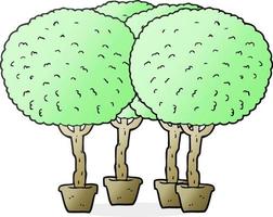 freehand drawn cartoon trees vector