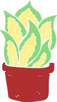 flat color illustration of house plant vector