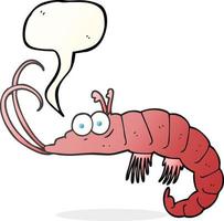 freehand drawn speech bubble cartoon shrimp vector