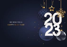 tarjeta de felicitación 2023 feliz año nuevo. ilustración vectorial vector